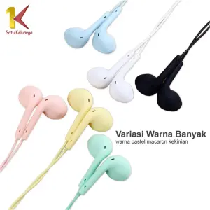 Headset Macaron Matte C394 Hansfree Stereo U19 Warna Warni Extra Bass / Handsfree Mate Colorfull Earphone