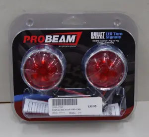 Harley Davidson LED Red Lens Rear PROBEAM Bullet Bezel Turn Signal Insert B-4521